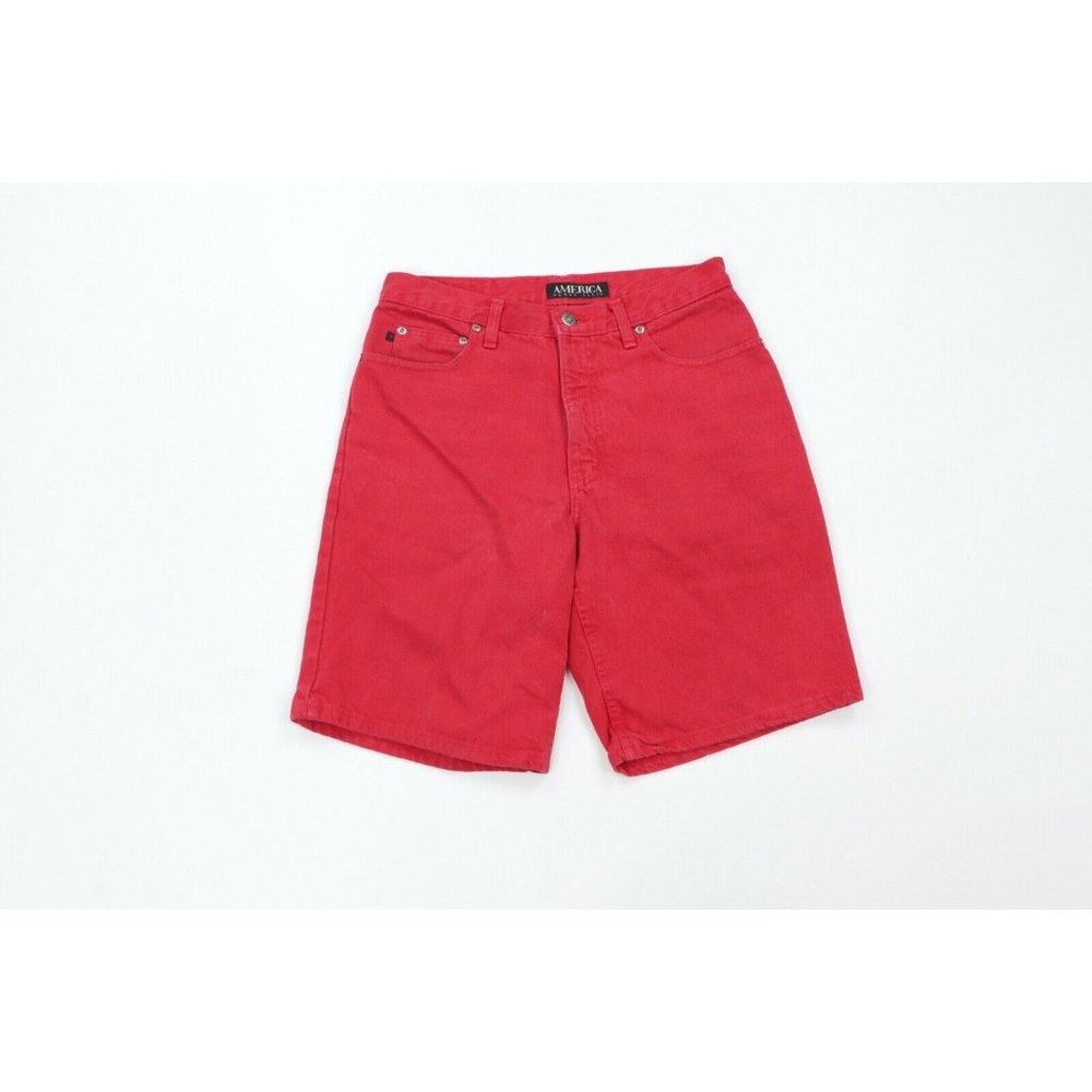 Vintage 90s Perry Ellis Streetwear Mens 30 Spell Out Distressed Stonewash Shorts